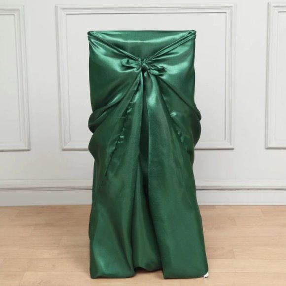 Hunter Emerald Green Universal Satin 300 Chair Cover - Picture 1 of 3